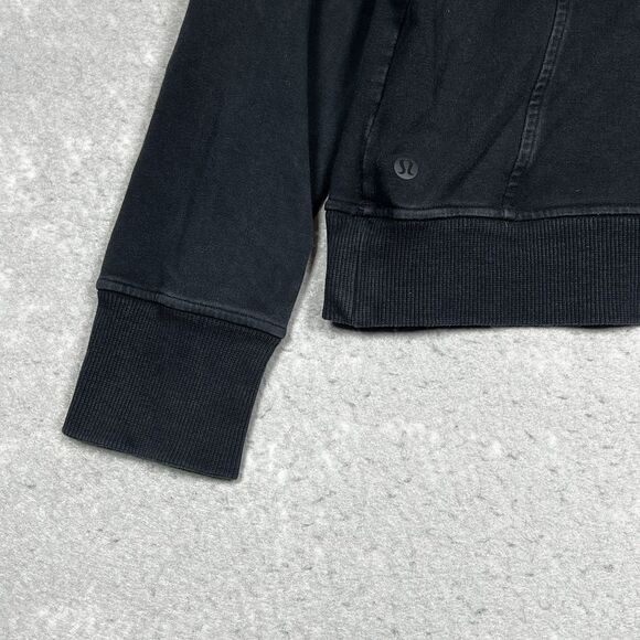 Lululemon Sweatshirt Womens 8 Black Scuba OversiiòFunnel Neck Logo Half Zip - Picture 8 of 12
